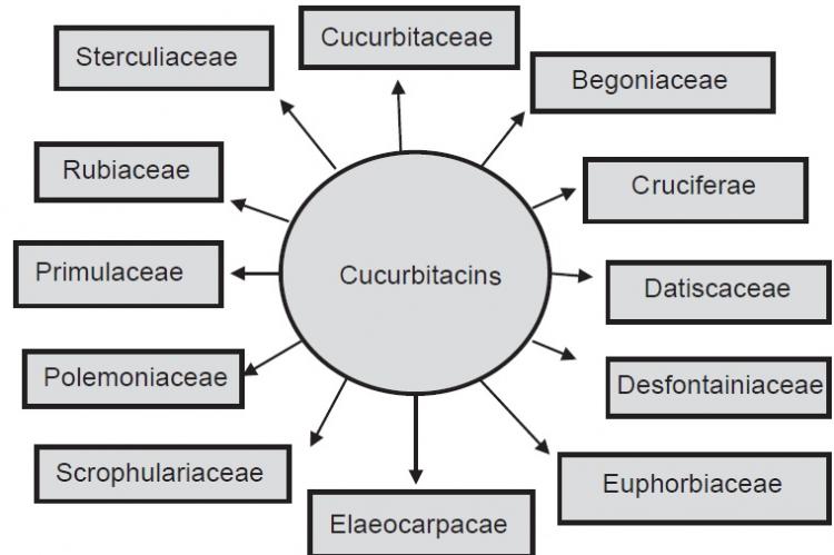 Occurrence of Cucurbitacins in various plant families